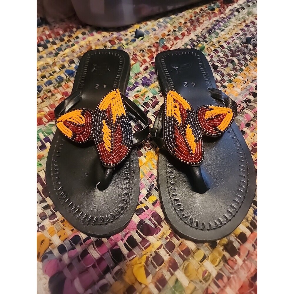 Handmade African Slippers with beads Size 42